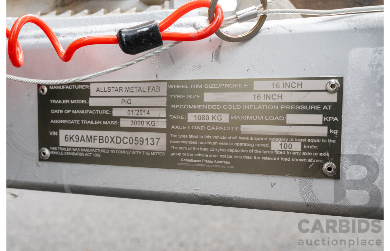 01/2014 All Star Metal Fabrication 'The Pig'  Enclosed Vehicle Trailer with Electric Tailgate & Solar