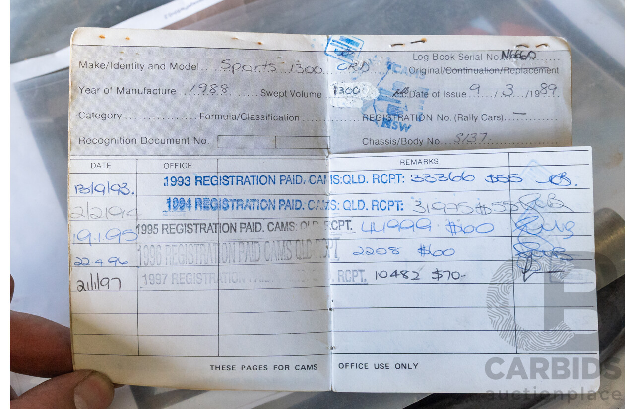 Circa 1988 Clubman Sports 1300 CRD Racing Car Orange 1.3L - CAMS Logbooked