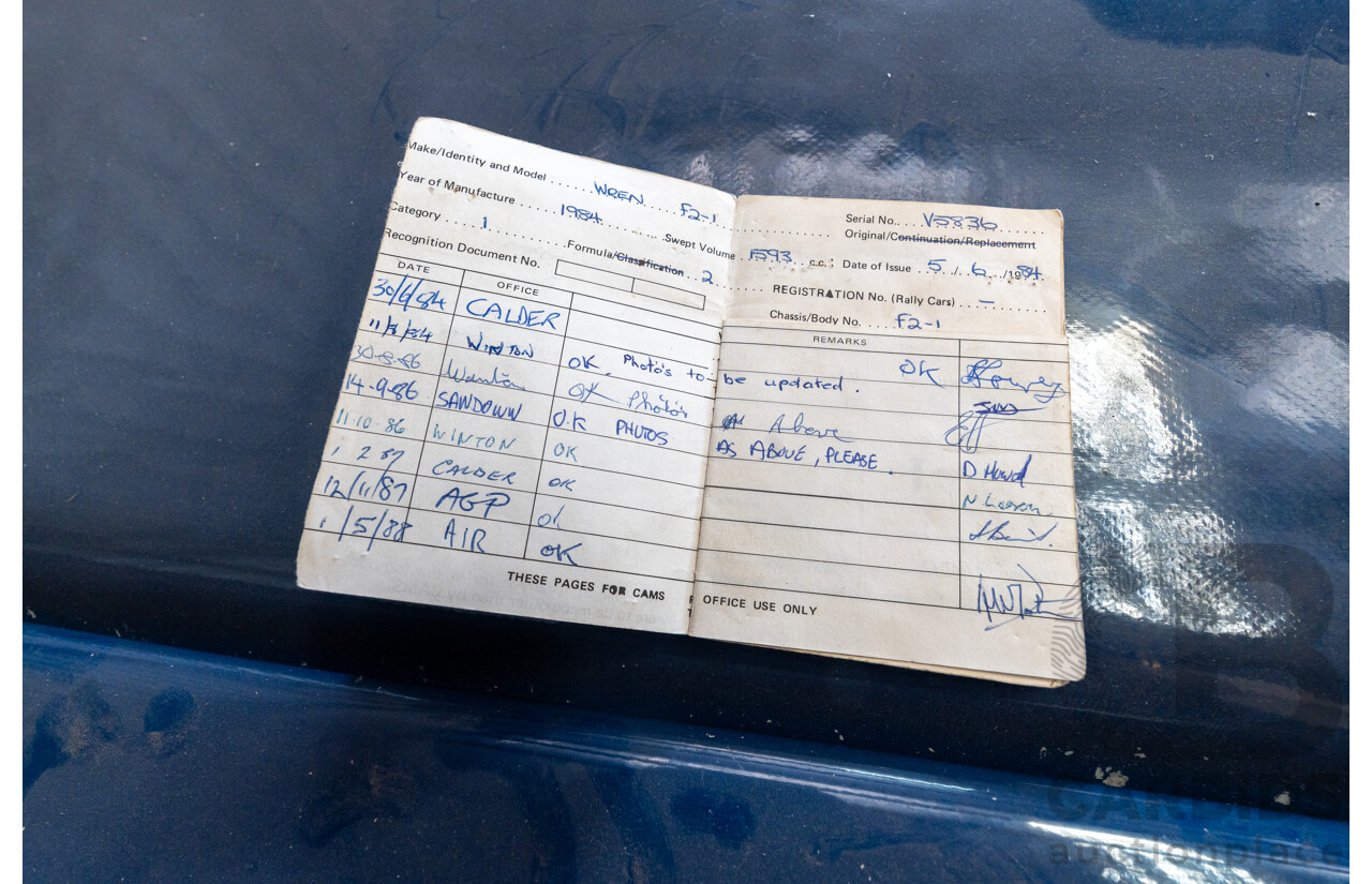 Circa 1984 Wren F2-1 Racing Car Yellow 1.6L - CAMS Logbooked