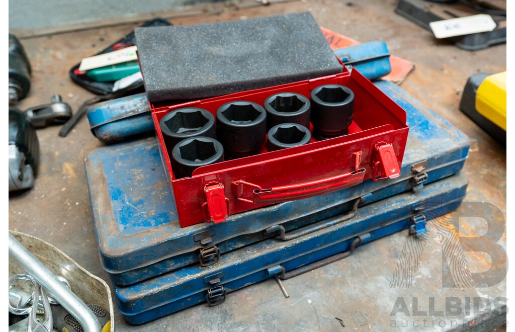 Collection of Four Assorted Socket Sets in Metal Cases