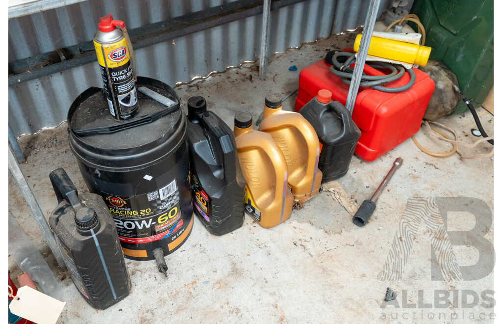 Collection of Various Oils and Lubricants