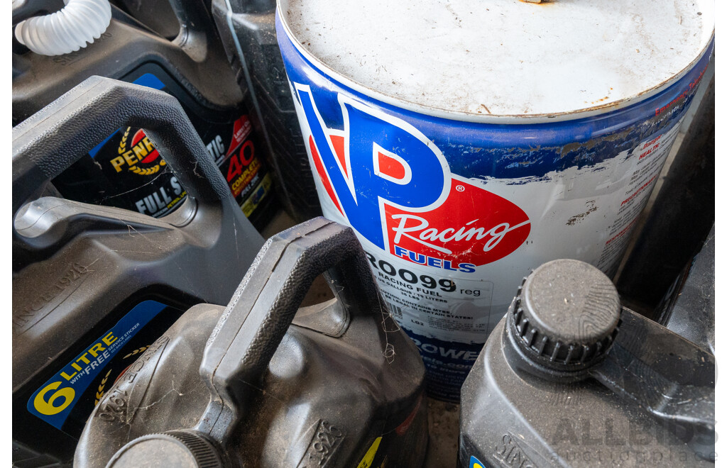 Large Collection of Motor Oils and Fluids