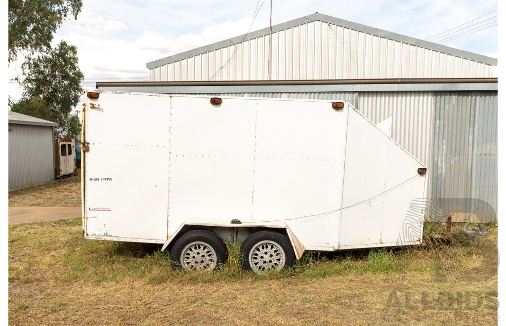 Enclosed Sheet Metal Trailer with Fold Down Tailgate