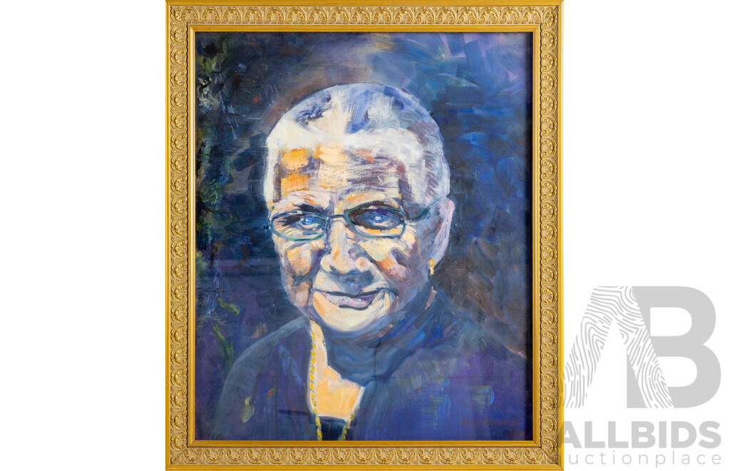 Bob Brabin, (20th Century, Australian), Portrait of an Unknown Lady, Original on Canvas, 68 x 58 cm (frame)