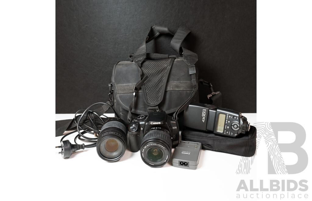 Canon EOS 400D Digital SLR Camera Kit with Canon Lenses, Speedlite Flash and Carry Bag
