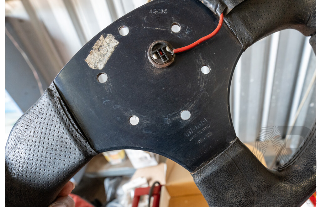 Boxed Momo Apache Leather Wrapped Steering Wheel