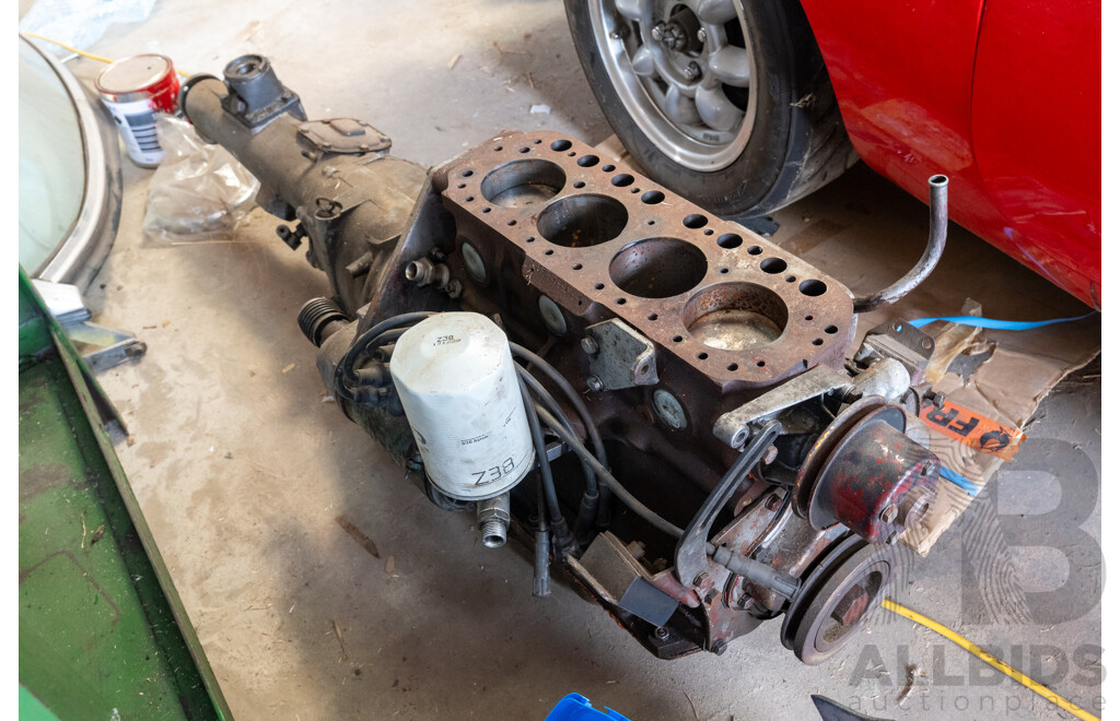 1.8 Litre Inline Four Engine Block and Four Speed Manual Gearbox