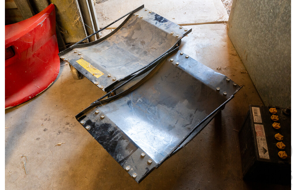 Pair of Metal Workshop Wheel Dollies on Castors