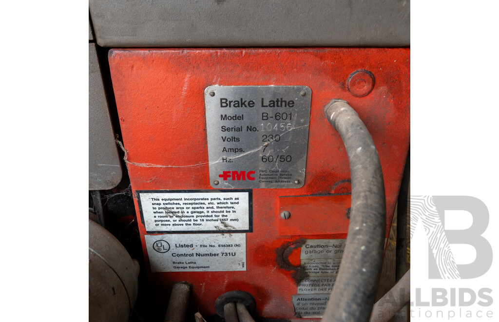 FMC B-601 Break Lathe on Bench