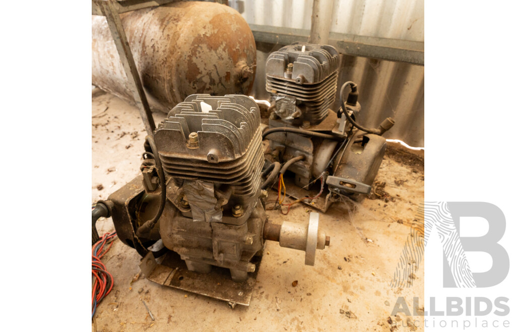 Pair of Pull Start Single Cylinder Petrol Engines