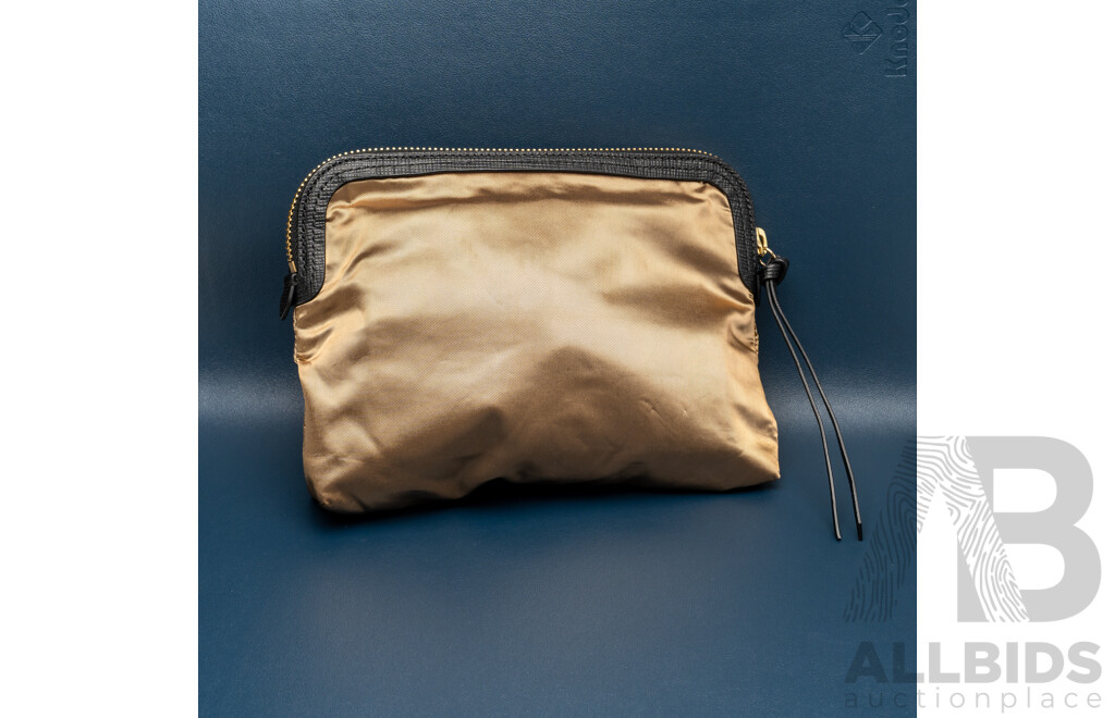 Burberry Gold/black Cosmetic Pouch with Dust Bag