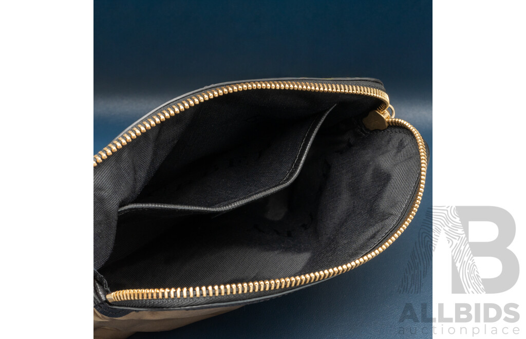 Burberry Gold/black Cosmetic Pouch with Dust Bag