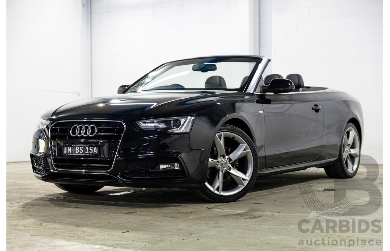 3/2015 Audi A5 S-Line 1.8 TFSI 8T MY15 2d Cabriolet Mythos Black Metallic Turbo 1.8L