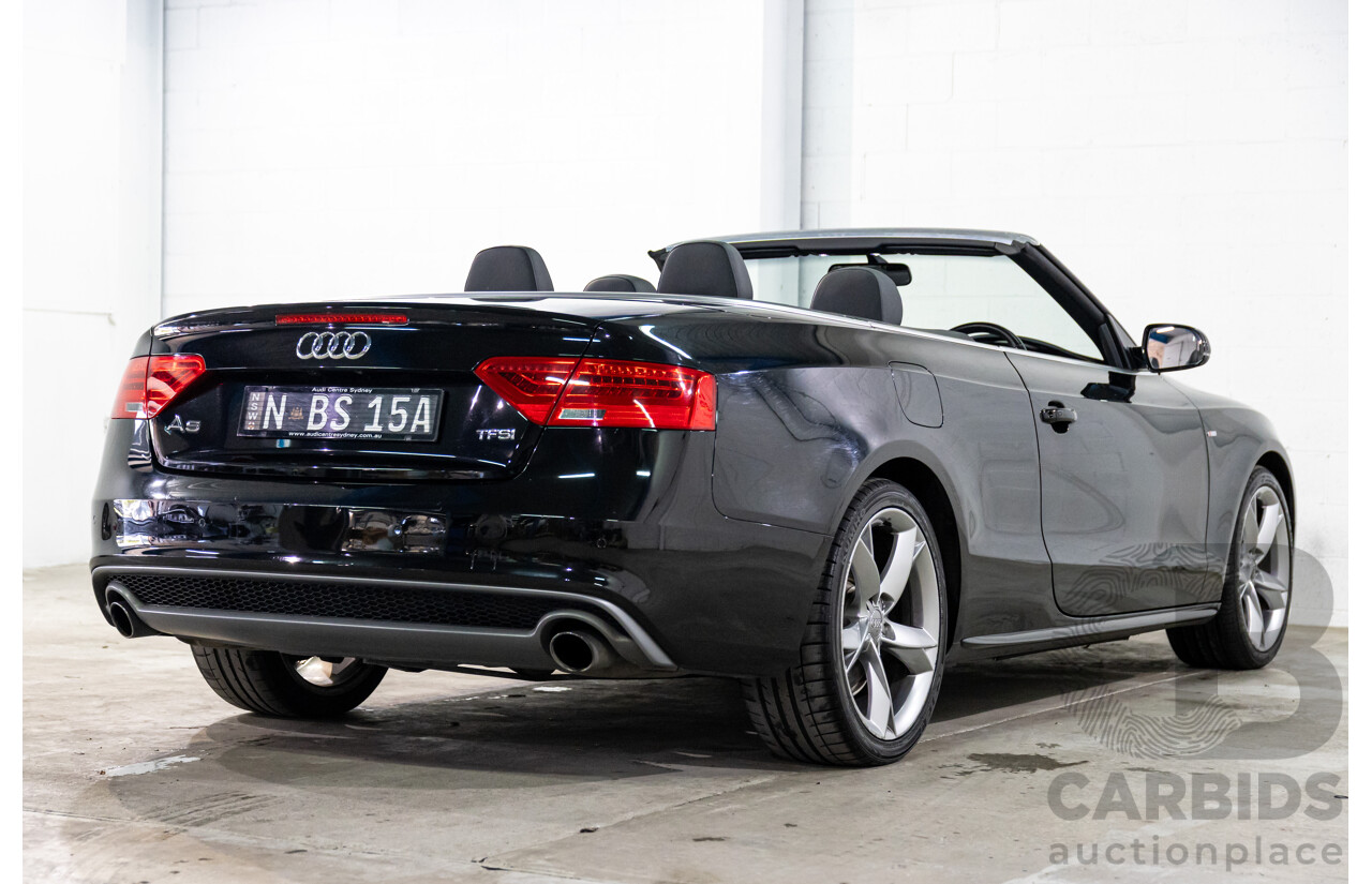 3/2015 Audi A5 S-Line 1.8 TFSI 8T MY15 2d Cabriolet Mythos Black Metallic Turbo 1.8L