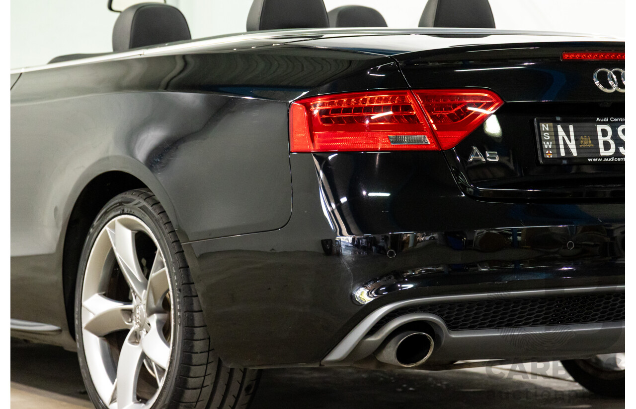 3/2015 Audi A5 S-Line 1.8 TFSI 8T MY15 2d Cabriolet Mythos Black Metallic Turbo 1.8L