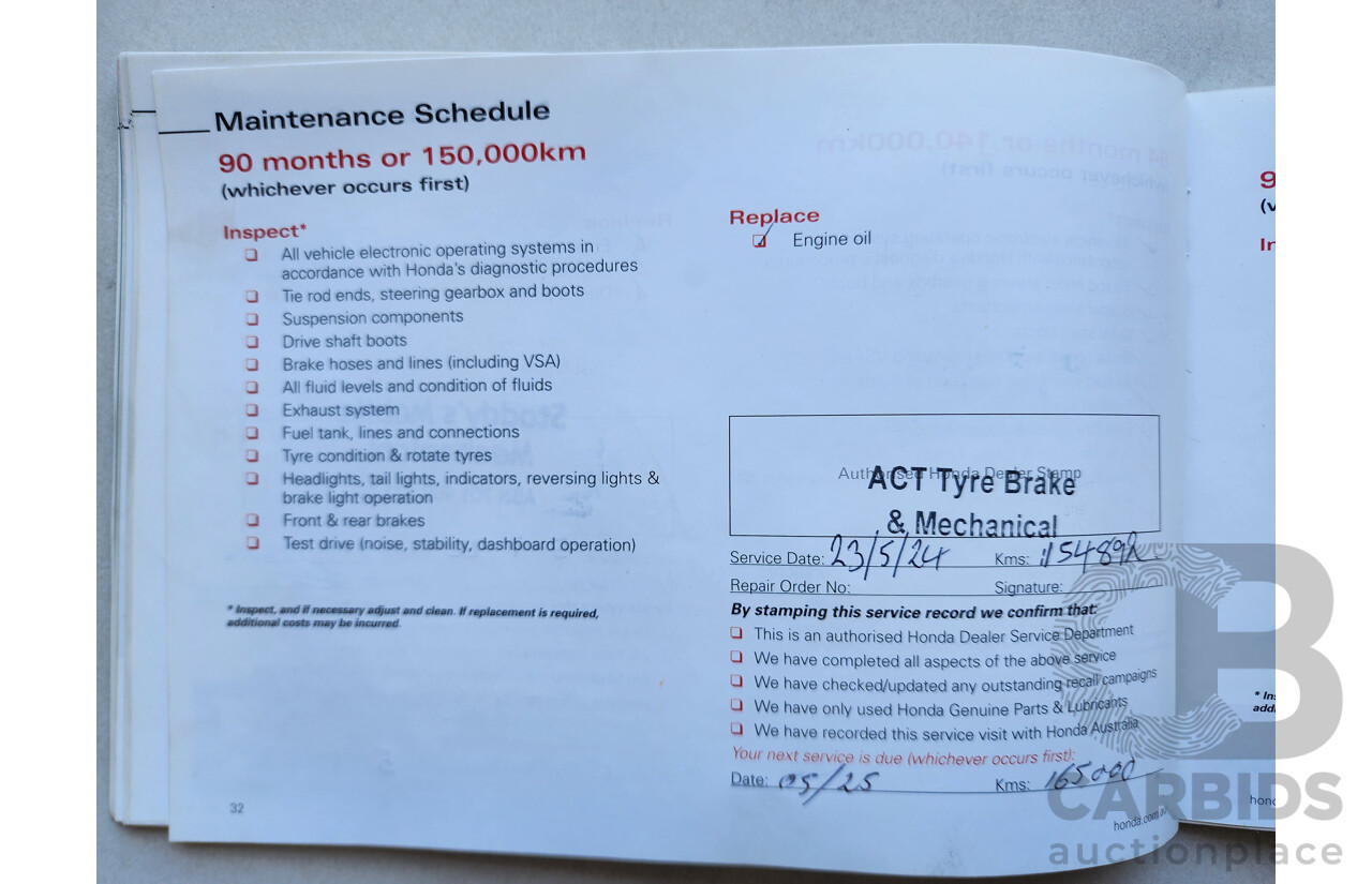 7/2012 Honda CRV (4x4) Sport MY11 4d Wagon Red 2.4L