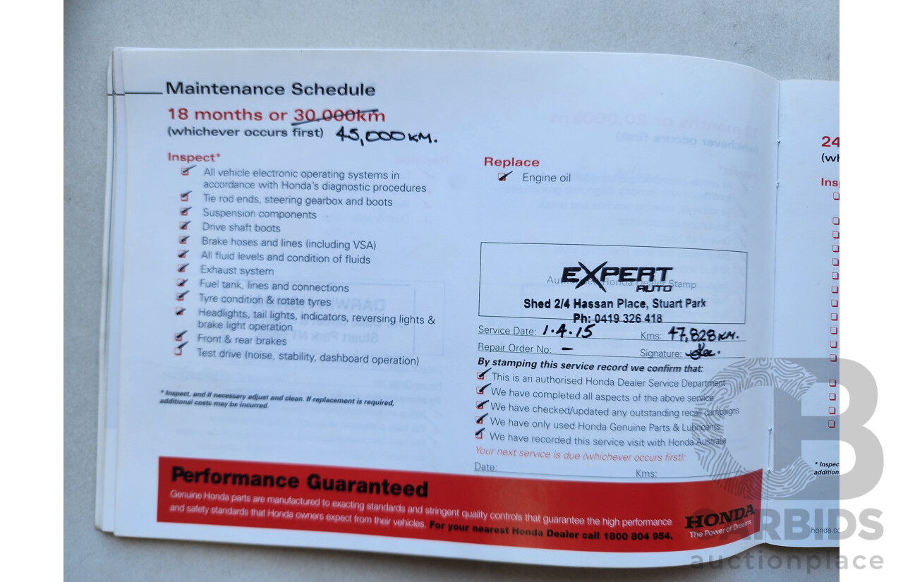 7/2012 Honda CRV (4x4) Sport MY11 4d Wagon Red 2.4L