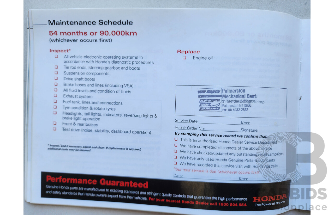 7/2012 Honda CRV (4x4) Sport MY11 4d Wagon Red 2.4L