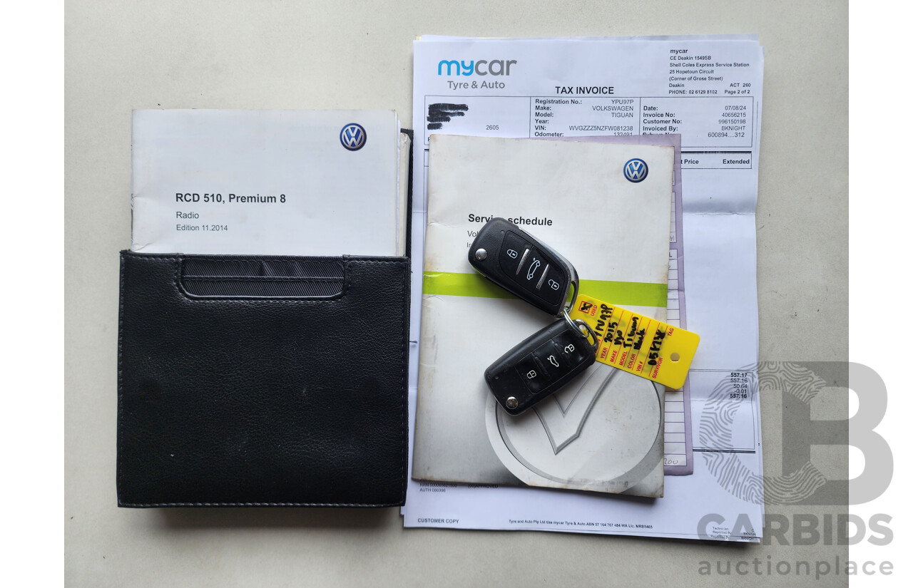 6/2015 Volkswagen Tiguan 118 TSI (4x2) 5NC MY15 4d Wagon Black 1.4L