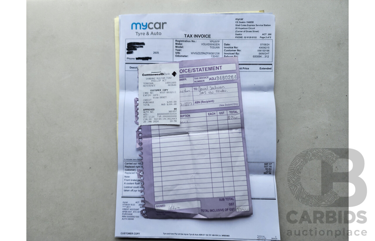 6/2015 Volkswagen Tiguan 118 TSI (4x2) 5NC MY15 4d Wagon Black 1.4L