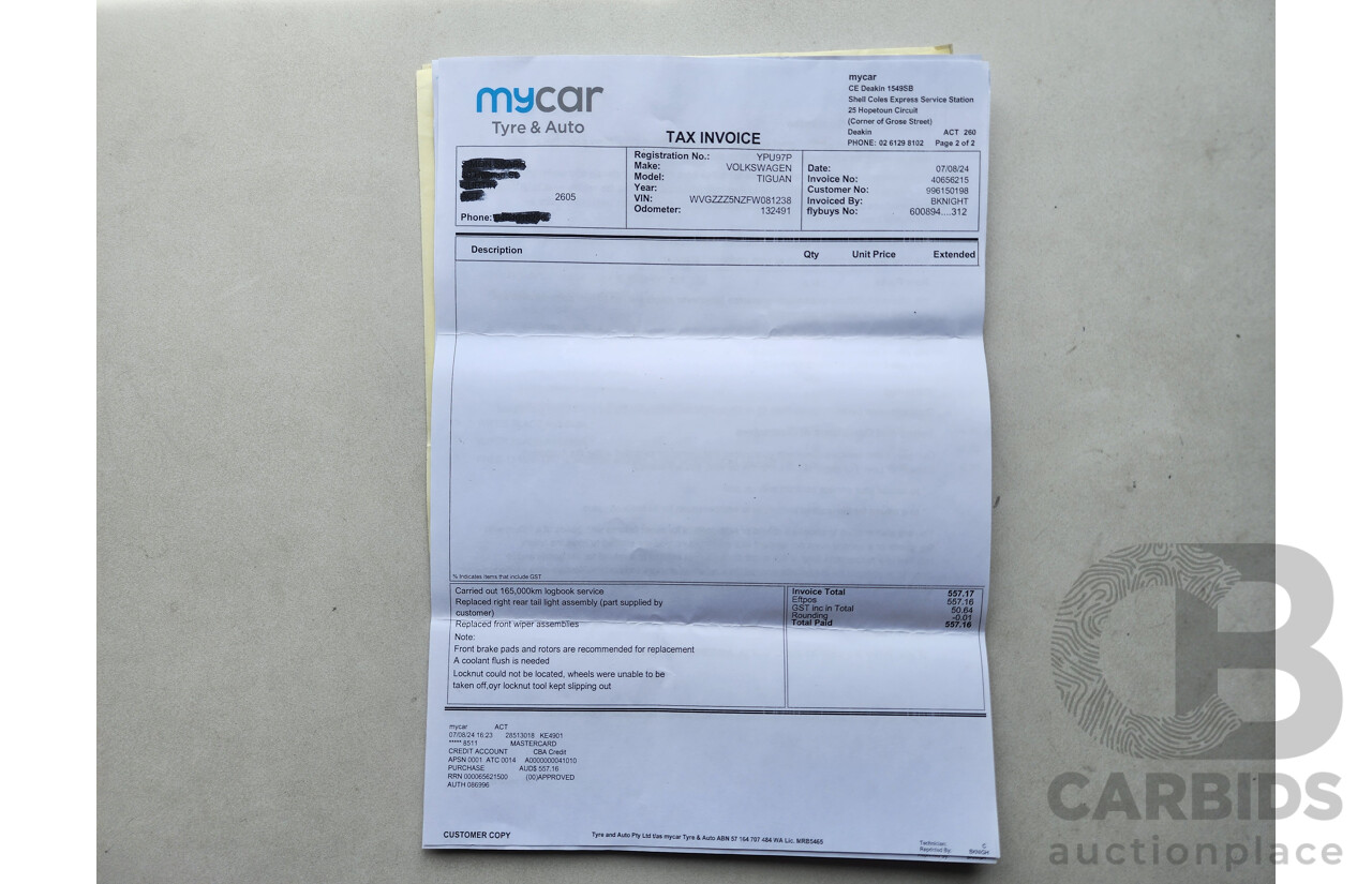 6/2015 Volkswagen Tiguan 118 TSI (4x2) 5NC MY15 4d Wagon Black 1.4L