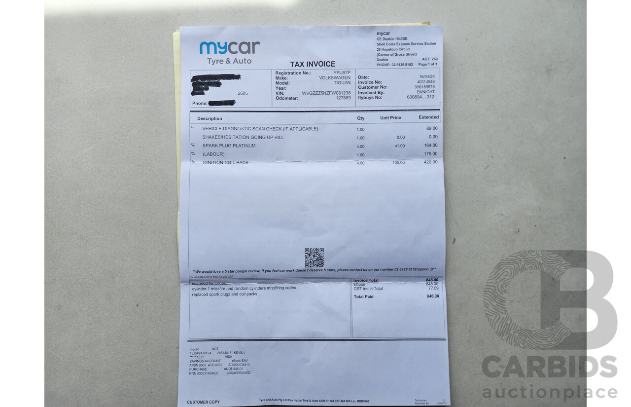 6/2015 Volkswagen Tiguan 118 TSI (4x2) 5NC MY15 4d Wagon Black 1.4L