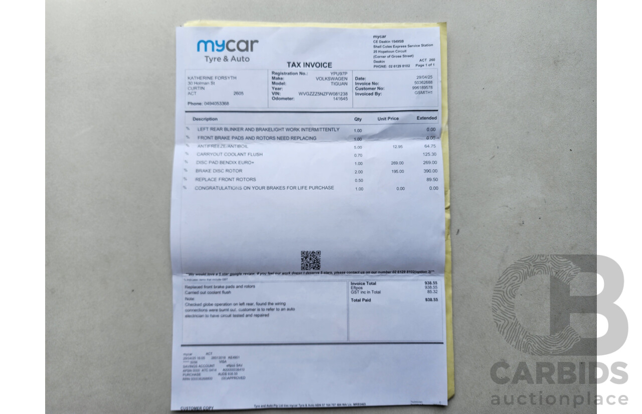 6/2015 Volkswagen Tiguan 118 TSI (4x2) 5NC MY15 4d Wagon Black 1.4L