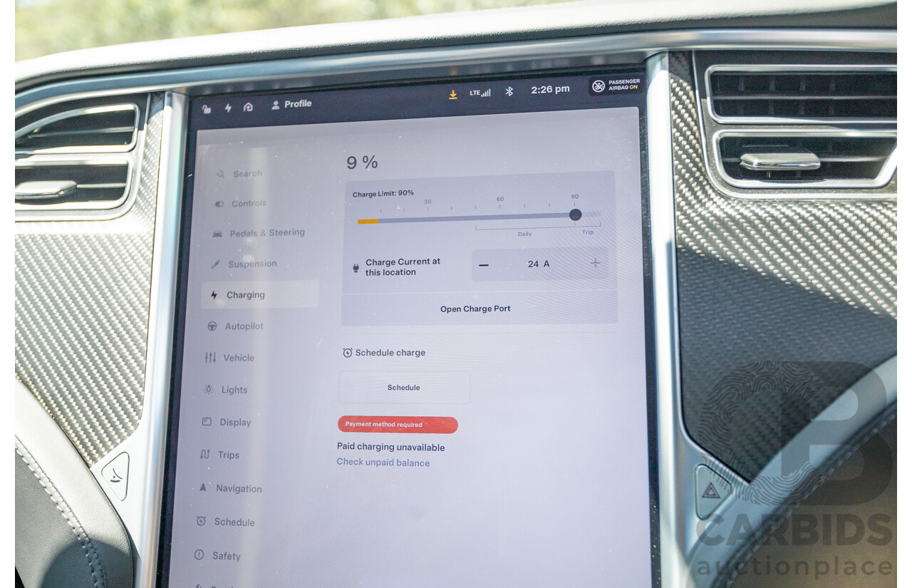 10/2017 Tesla Model S 75D (AWD) MY17 4D Silver Hatchback - Dedicated Electric EV 245kw