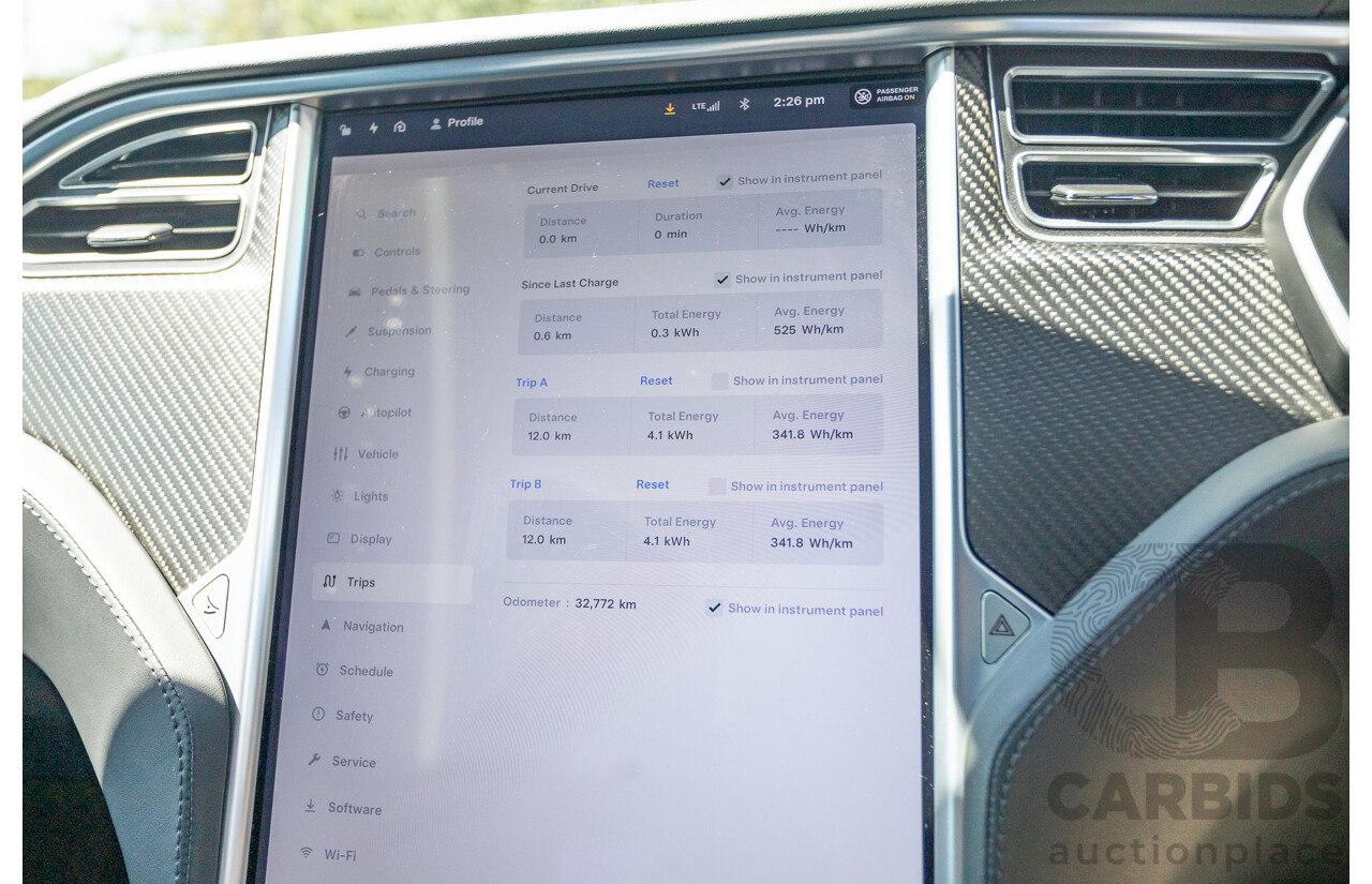 10/2017 Tesla Model S 75D (AWD) MY17 4D Silver Hatchback - Dedicated Electric EV 245kw