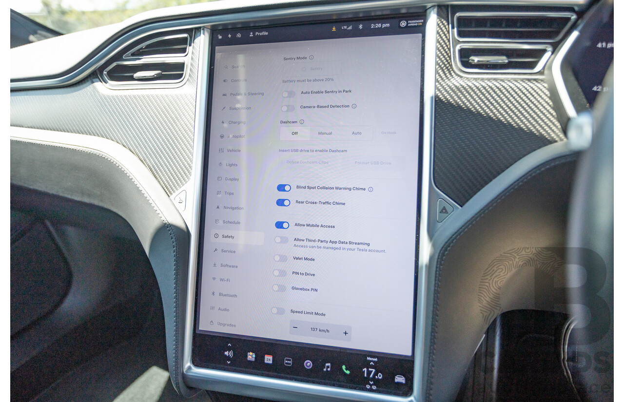 10/2017 Tesla Model S 75D (AWD) MY17 4D Silver Hatchback - Dedicated Electric EV 245kw