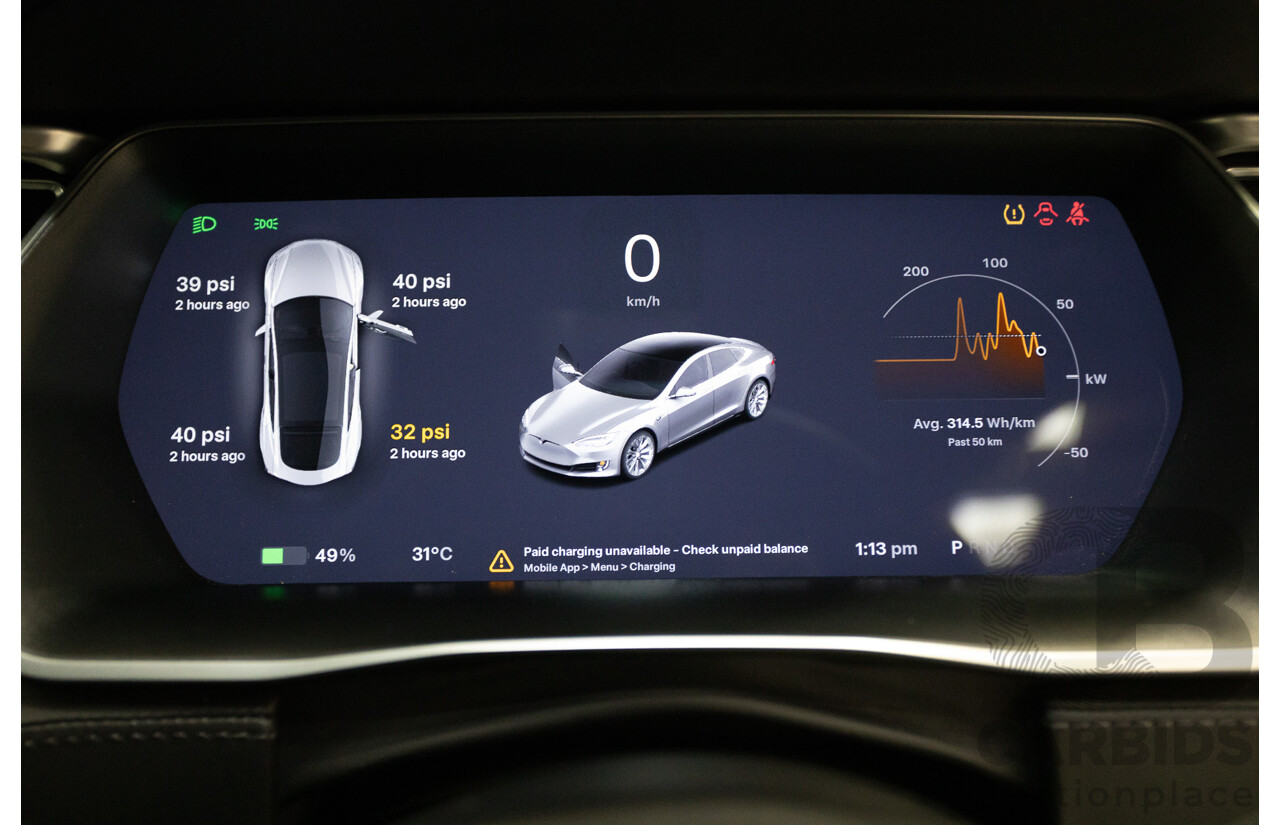 10/2017 Tesla Model S 75D (AWD) MY17 4D Silver Hatchback - Dedicated Electric EV 245kw