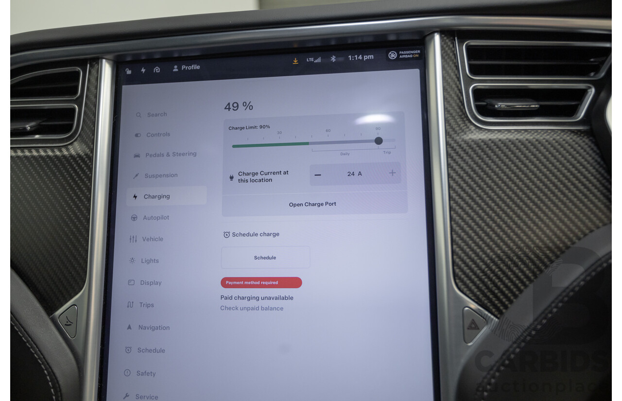 10/2017 Tesla Model S 75D (AWD) MY17 4D Silver Hatchback - Dedicated Electric EV 245kw