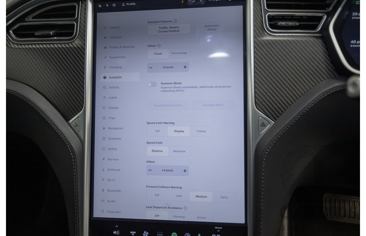 10/2017 Tesla Model S 75D (AWD) MY17 4D Silver Hatchback - Dedicated Electric EV 245kw