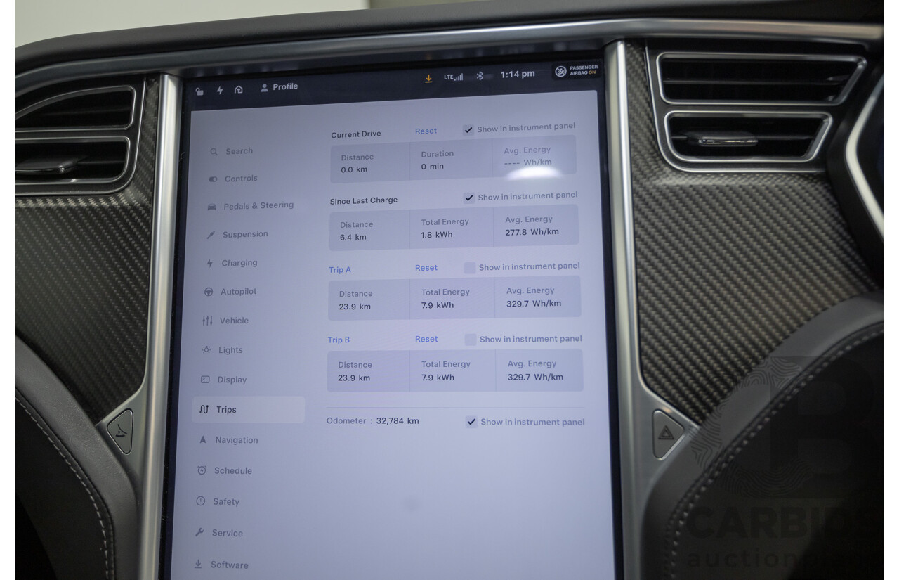 10/2017 Tesla Model S 75D (AWD) MY17 4D Silver Hatchback - Dedicated Electric EV 245kw