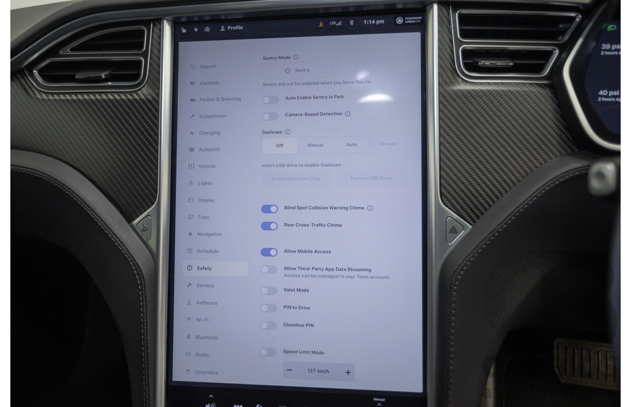10/2017 Tesla Model S 75D (AWD) MY17 4D Silver Hatchback - Dedicated Electric EV 245kw