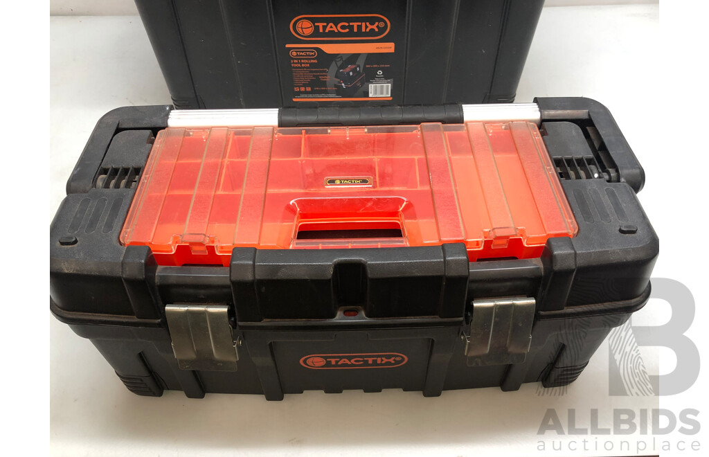 Tactix 2 in 1 Rolling Tool Box with Portable Tool Box