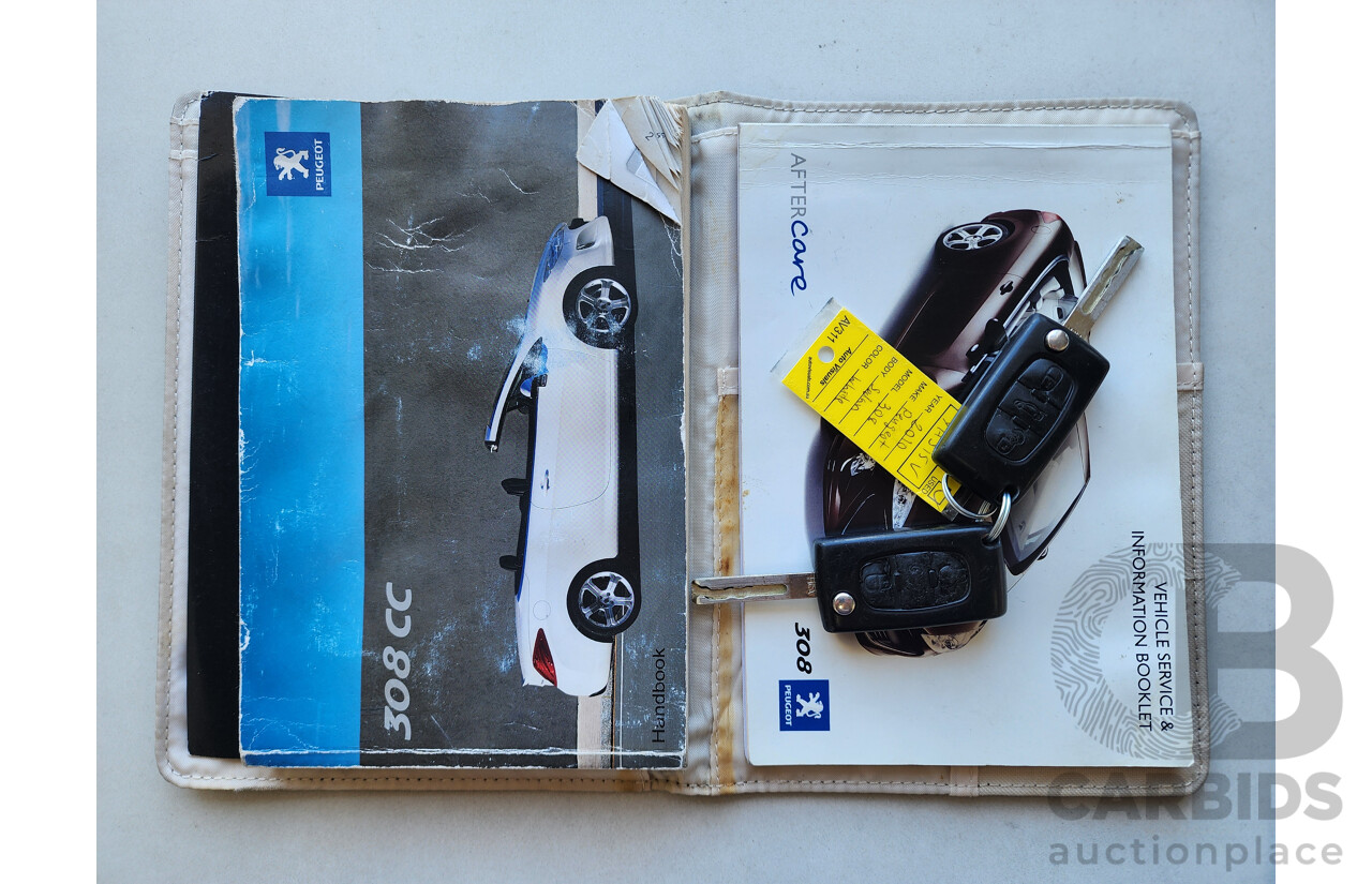 8/2010 Peugeot 308 CC S  2d Cabriolet Silver 2.0L