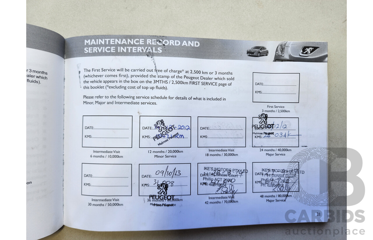 8/2010 Peugeot 308 CC S  2d Cabriolet Silver 2.0L