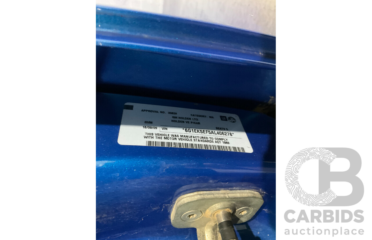 9/2009 Holden Commodore Omega VE MY10 4d Sedan Voodoo Blue Metallic V6 3.0L