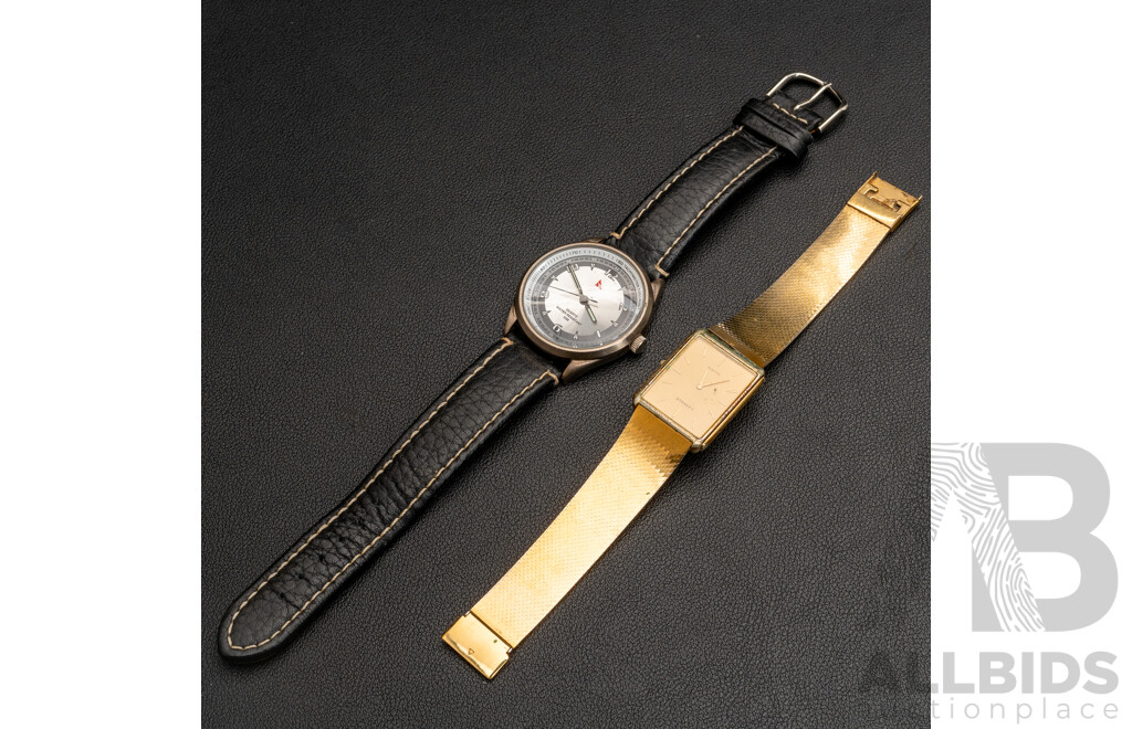 Vintage Lassale Quartz Gold Tone Dress Watch & Watchout Concepts Qantas Watch