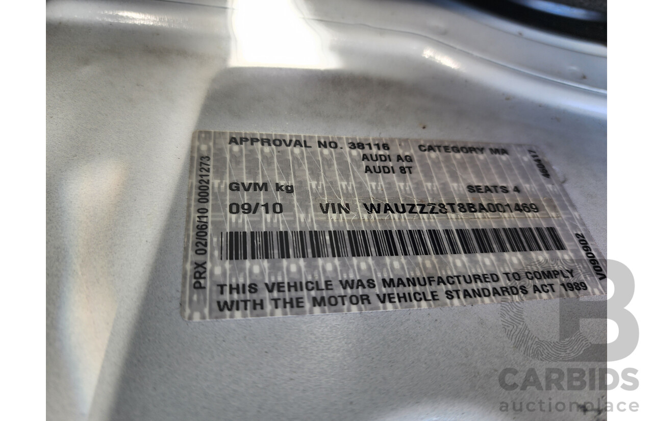 9/2010 Audi A5 2.0 TFSI 8T 2d Coupe White 2.0L