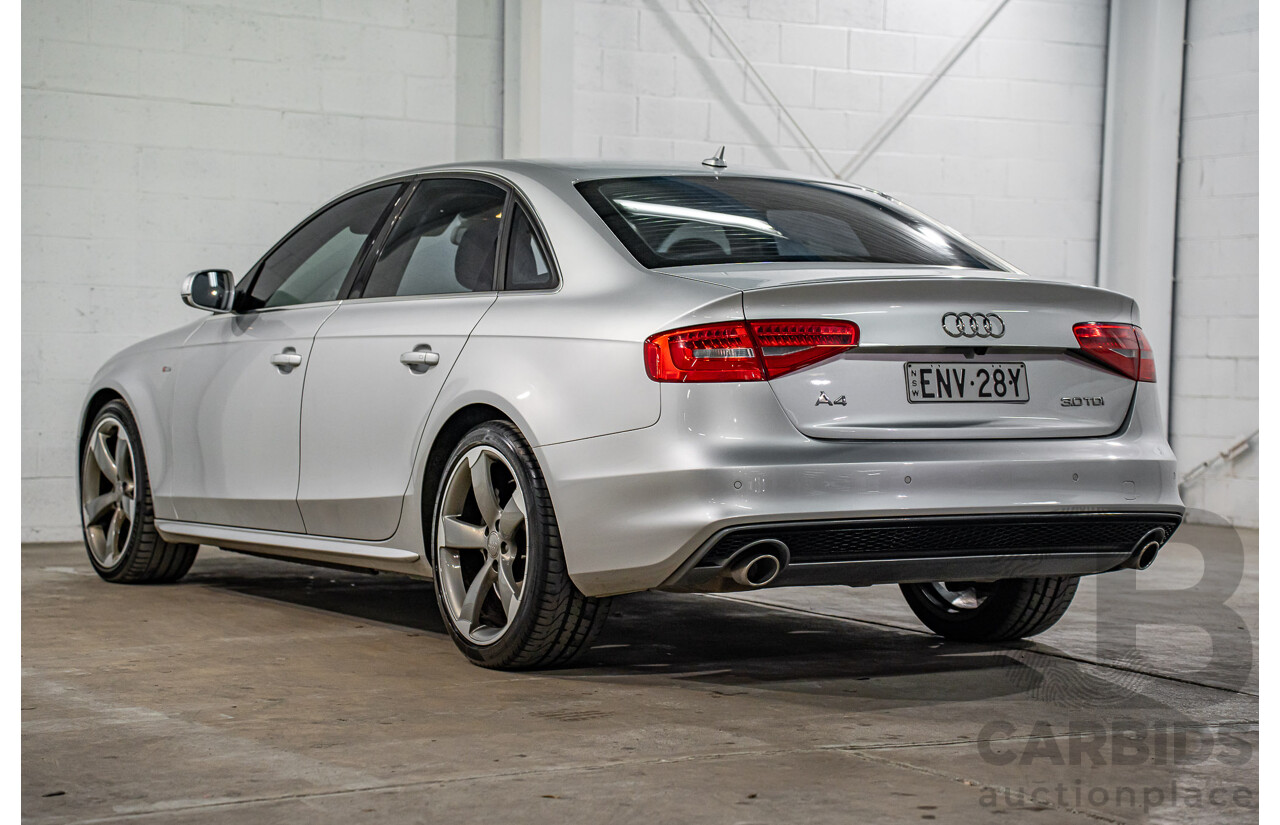 5/2013 Audi A4 3.0 TDI S-Line B8 (8K) MY13 4d Sedan Ice Silver Metallic Turbo Diesel V6 3.0L