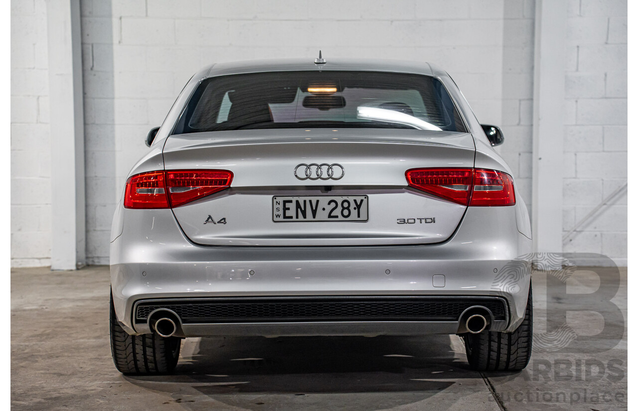5/2013 Audi A4 3.0 TDI S-Line B8 (8K) MY13 4d Sedan Ice Silver Metallic Turbo Diesel V6 3.0L