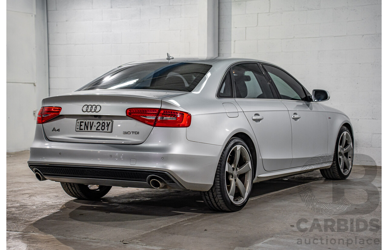 5/2013 Audi A4 3.0 TDI S-Line B8 (8K) MY13 4d Sedan Ice Silver Metallic Turbo Diesel V6 3.0L