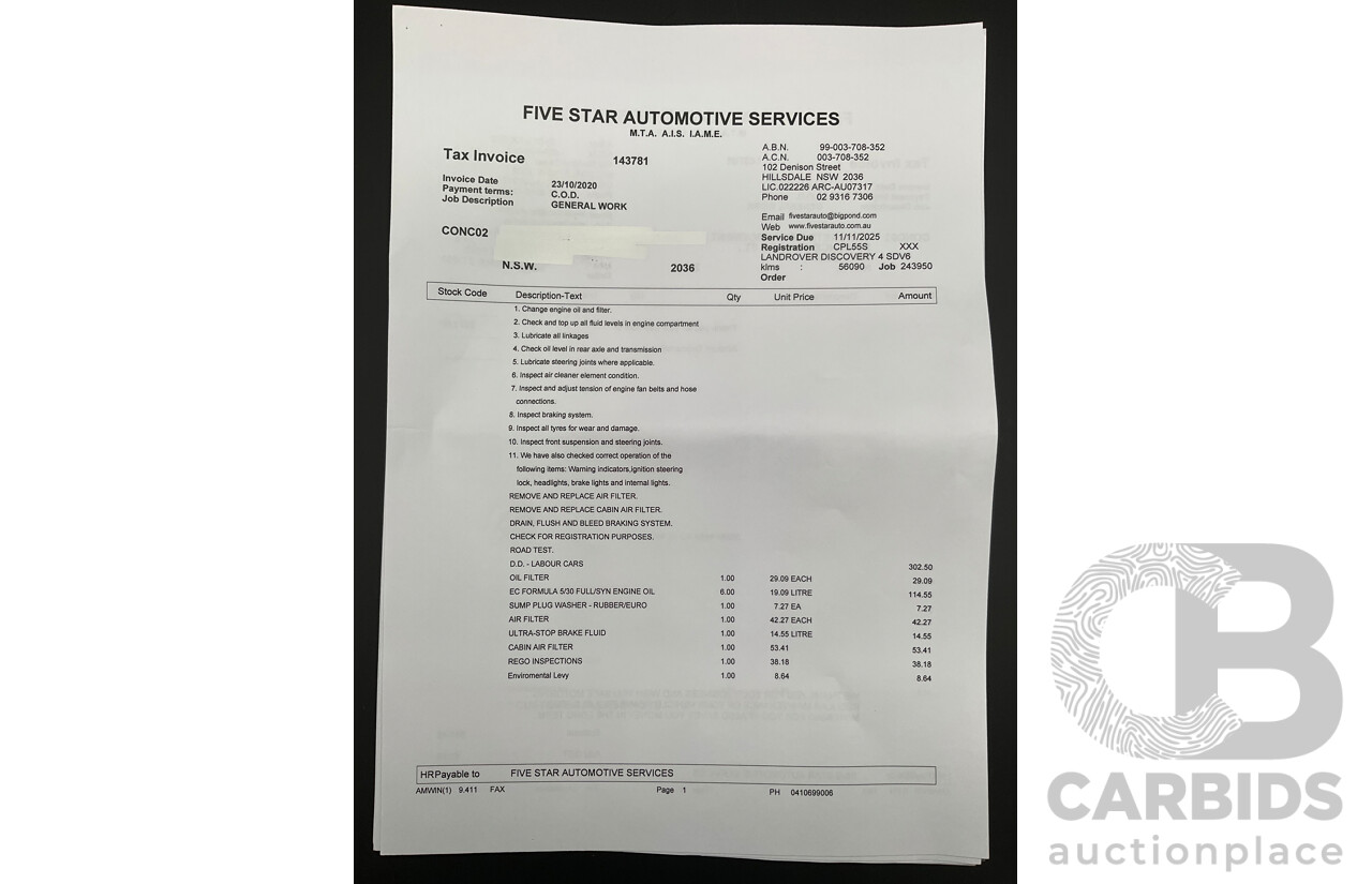 6/2013 Land Rover Discovery 4 3.0 SDV6 SE MY13 4d Wagon Causeway Grey Metallic Twin Turbo Diesel V6 3.0L