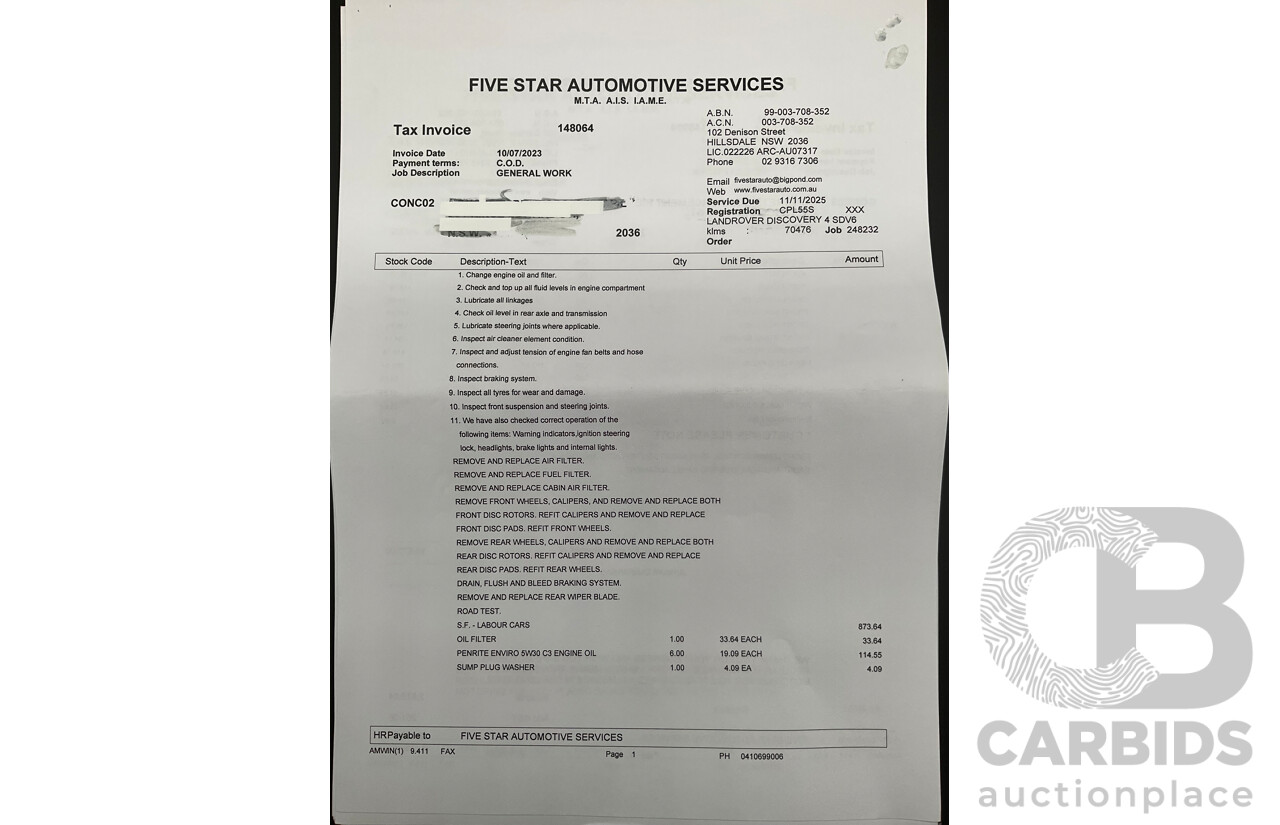 6/2013 Land Rover Discovery 4 3.0 SDV6 SE MY13 4d Wagon Causeway Grey Metallic Twin Turbo Diesel V6 3.0L