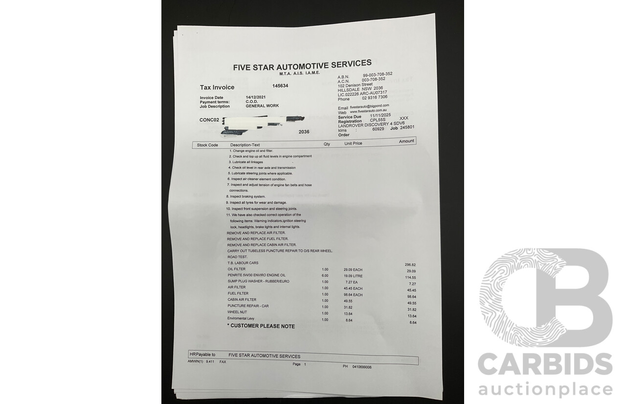 6/2013 Land Rover Discovery 4 3.0 SDV6 SE MY13 4d Wagon Causeway Grey Metallic Twin Turbo Diesel V6 3.0L