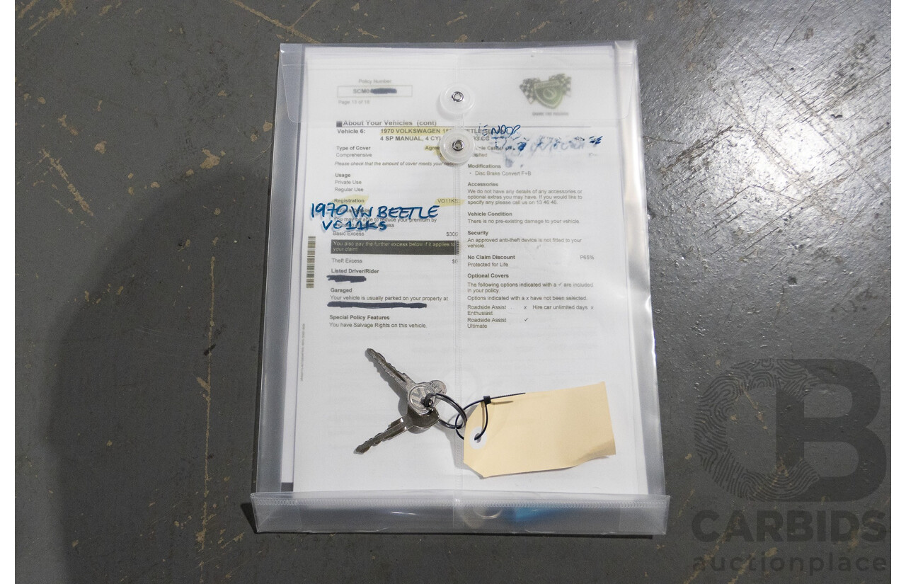 8/1970 Volkswagen Beetle 2d Sedan Black / Red 1.6L - Modified