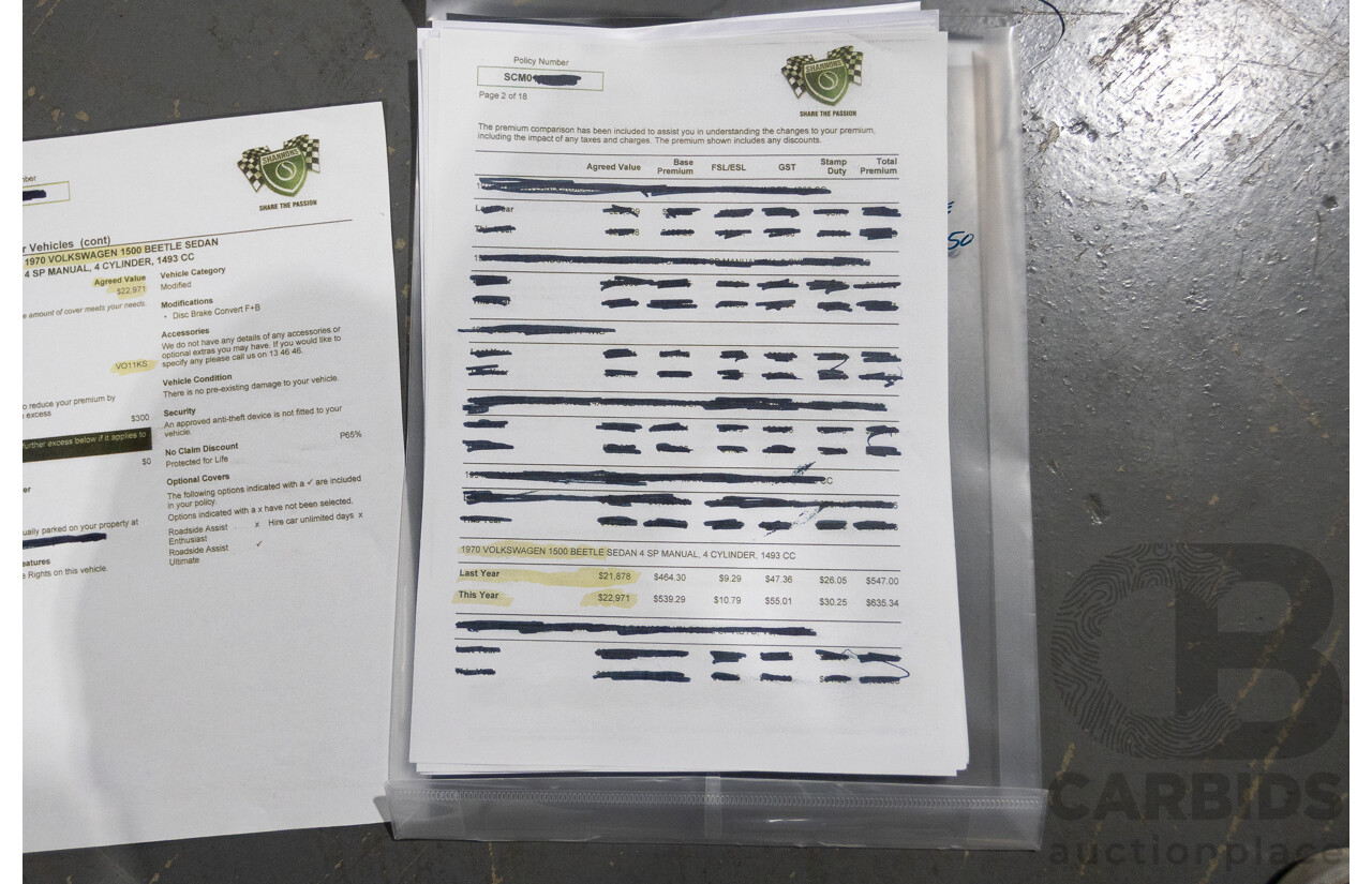 8/1970 Volkswagen Beetle 2d Sedan Black / Red 1.6L - Modified