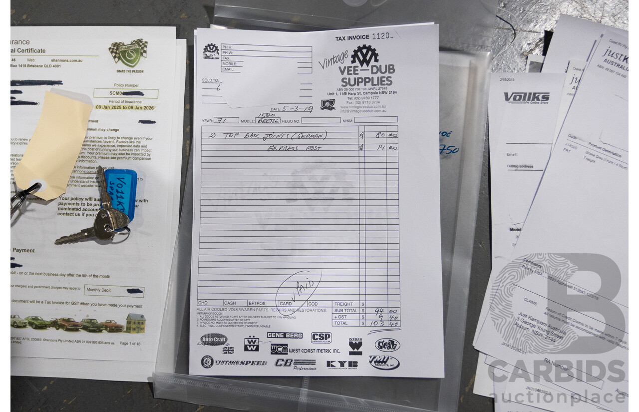 8/1970 Volkswagen Beetle 2d Sedan Black / Red 1.6L - Modified